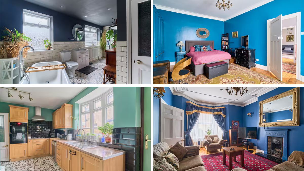 Serviced accommodation Newcastle — Luxury Character Home bathroom bedroom and kitchen in Gosforth